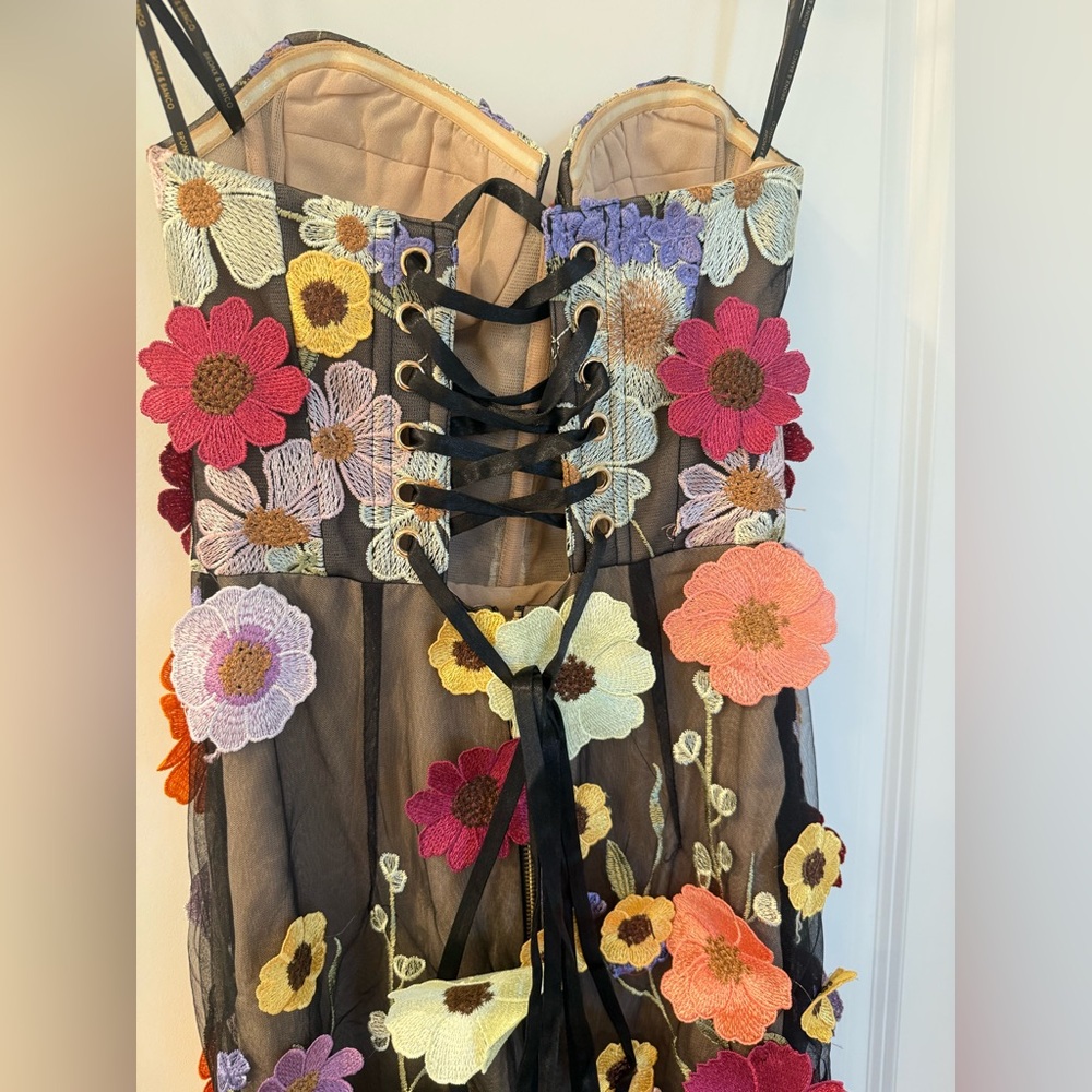 NWOT BRONX AND BANCO Jasmine Multi Floral Strapless Gown - Picture 12 of 15